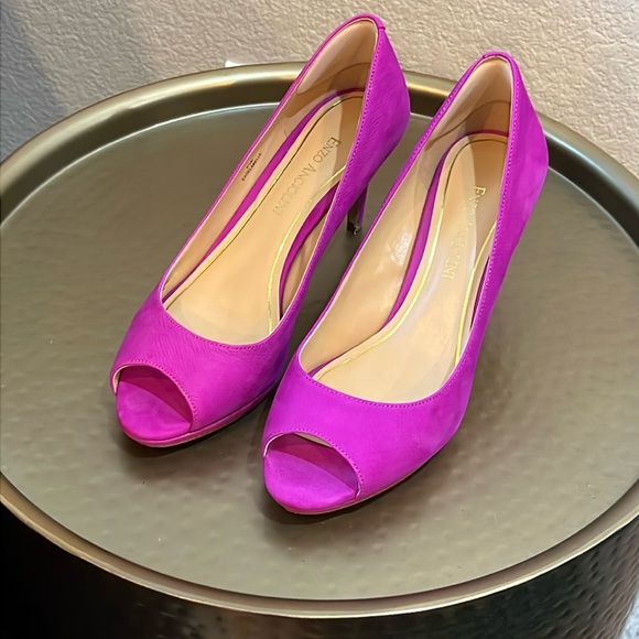 Enzo Angiolini Eagelabelle Pink Open Toe Pumps - Picture 4 of 16
